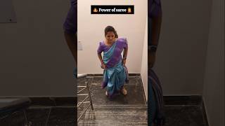 💢Power of Saree 💯  😱 real end twist 🤣 shorts trending funny comedy bhuvijegan viralvideo [upl. by Adnovad]