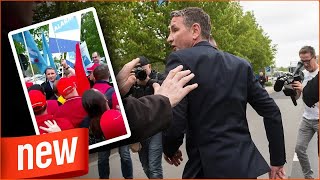 Im Video Hier wird Björn Höcke von OpelMitarbeitern aus Demo geschmissen  Video [upl. by Fatma615]