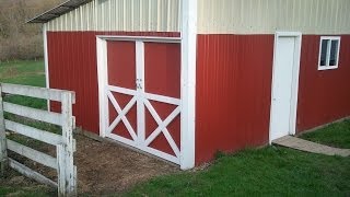 Building red barn doors with the quotXquot in them [upl. by Berry489]