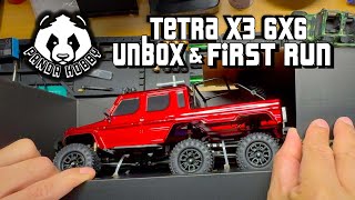 Unboxing amp First Run  Panda Hobby Tetra24 X3 6x6 RC Crawler [upl. by Beasley771]