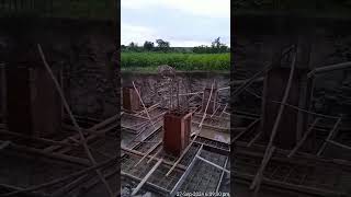 Site visit footing reinforcement site construction new site casting vlog [upl. by Allimaj]