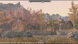 Crystalwind Estate and the Waterfalls of Rielle  Skyrim Special Edition House Mod [upl. by Hillman]