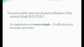 Télédéclaration et Télépaiement  Régénération de mot de passe sur le site de la DGI [upl. by Odeen]