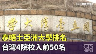 泰晤士亞洲大學排名 台灣4院校入前50名｜華視新聞 20230623 [upl. by Llezom]