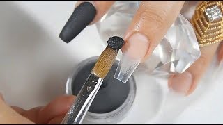 Uñas acrílicas echas completamente con acrílico negro sin encapsular diseño extremadamente elegante [upl. by Ivetts]