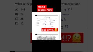 SolvingTaking Square Roots🫠 satprep maths gcse shorts TestPrepLaunch SetteleTutoring [upl. by Kip619]