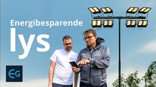 Ny LED belysning på Pors Stadion  Eltera Skagerrak [upl. by Fenn]