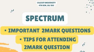 Calicut University 4th sem BA \BSC Spectrum Important 2 mark questions [upl. by Sharon]