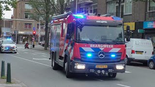 4 in 1 Brandweer Leidschendam Archipel en Politie komen aan bij een Woningbrand in Den Haag [upl. by Ivana]