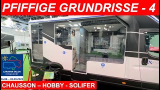 Caravansalon Nachlese Pfiffige Grundrisse 4Hobby T70F Chausson X650 und 724 und Solifer T720 PDB [upl. by Ashling]