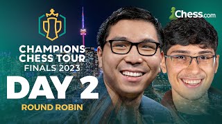 Champions Chess Tour Finals 2023 Day 2  Watch Magnus v Hikaru Can Wesley amp Magnus Maintain Lead [upl. by Ardin]