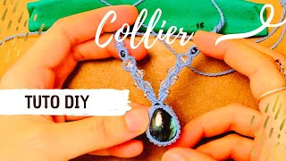 TUTO MICRO MACRAMÉ ✨Collier avec pierre sertie • DIY Macrame [upl. by Hastie130]