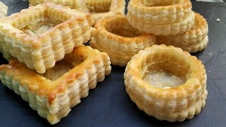 vol au vent Croûte de bouchée كيفية عمل قوالب بالعجين المورق [upl. by Werna185]