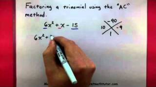 Algebra  Factor a trinomial using the AC method [upl. by Enixam865]