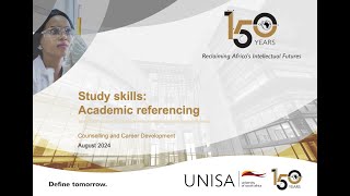 Study skills Academic referencing [upl. by Ettennad]