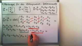 Vektorprodukt ►Merkregel 1  Determinantenschreibweise [upl. by Anorahs632]