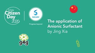 Solvay amp g4g  The application of Anionic Surfactant with Jing Xia [upl. by Now]