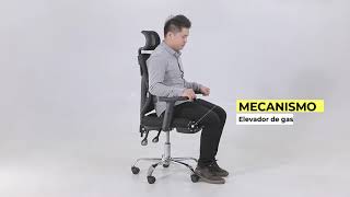 FUNCIONES SILLA DE OFICINA ERGONÓMICA NEW SMART  IDEAL PARA TRABAJOS LARGOS  DECORPLAS [upl. by Grissom]