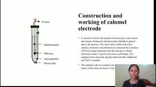 Construction and working of calomel electrode Applied chemistry [upl. by Bevan]