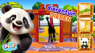 Dierentuin Dierengeluiden met Pretlettertjes • Wie Zit Daar Verstopt [upl. by Airdnola]