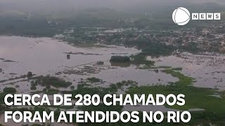 Cerca de 280 chamados foram atendidos pela Defesa Civil e Corpo de Bombeiros no Rio de Janeiro [upl. by Katlaps613]