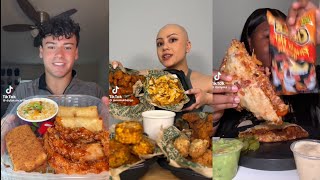 Mukbang ASMR 🤤🍲🍔  Tiktok Compilation pt3  WingstopRaising Canes Chipotle Toca Bell [upl. by Llednik]