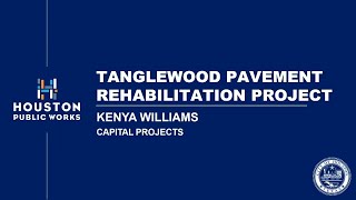 Virtual Design Update Meeting Tanglewood Pavement Rehabilitation Project [upl. by Akcirred]