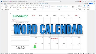 Insert an Editable Calendar to Microsoft Word [upl. by Inaj]