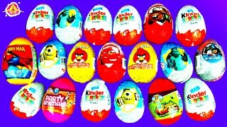 21 Surprise Eggs Disney Cars Peppa Pig Play Doh LEGO Marvel Super Heroes Spiderman Kinder FluffyJet [upl. by Mit777]