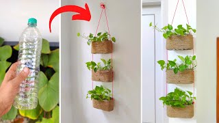 How to make amazing hanging jute basket  DIY hanging planters  DIY indoor gardening ideas [upl. by Cas]