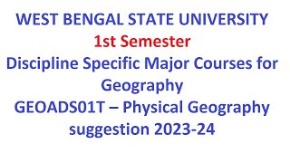 wbsu ug 1st Semester Major Geography suggestion 202324 [upl. by Purvis777]