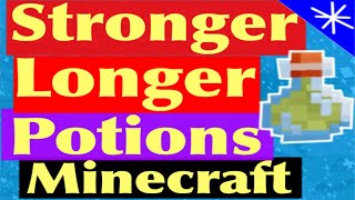 Minecraft How to make potions stronger and last longerTutorial Snowflakemcpe [upl. by Asum]