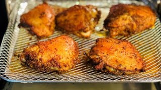 Air Fryer Juicy Chicken Thighs  Step by Step Easy Healthy Crispy Air Fryer Chicken  No breading [upl. by Yun]