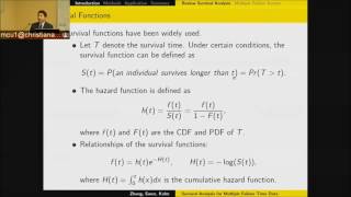 Survival Analysis for Multiple Failure Time Data [upl. by Weisman]