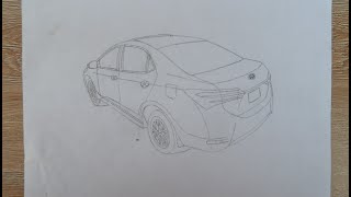 How to draw a back view of toyota corolla 2019 [upl. by Ellebyam]