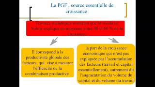 L’augmentation de la Productivité Globale des facteurs PGF  source de croissance intensive [upl. by Mandy]