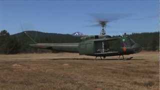 Panchos Huey 961  Vietnam War UH1H Huey Helicopter Taking Off Flying Landing [upl. by Hoag651]