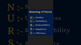 NURSE full form Meaning of nurse nurse nursing fullform [upl. by Retsim256]