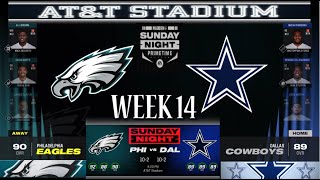 MADDEN NFL 24  Philadelphia EAGLES vs Dallas COWBOYS  gameplay Updated Official ROSTERS Week 14 [upl. by Arva424]