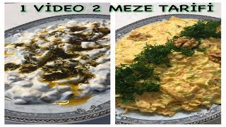 Bir Videoda İKİ PRATİK MEZE TARİFİ Havuçlu Kabaklı Meze Mantarlı Yoğurtlu Meze [upl. by Landsman]