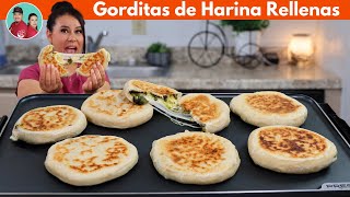 Gorditas de Harina al Comal rellenas de Rajas con Queso  Utiliza tu comida de un dia antes [upl. by Sidman]