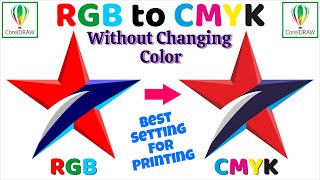 RGB to CMYK in CorelDraw Without Color Change in CorelDraw  RGB to CMYK for Printing  coreldraw [upl. by Eilatan]