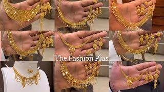 Light Weight Necklace Set with Weight and Price In 22k18k Gold TheFashionPlus [upl. by Laundes963]