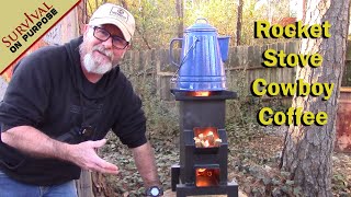 How To Make Cowboy Coffee  Rocket Stove Cooking [upl. by Maite477]