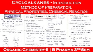 cycloalkanes  preparation of cycloalkanes  reaction of cycloalkanes  physical properties  Part1 [upl. by Loring]