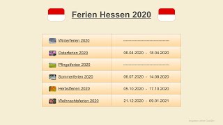 Ferien Hessen 2020 [upl. by Notecnirp]