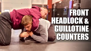 Countering The Front Headlock amp Guillotine  Wrestling  JiuJitsu [upl. by Yecak]