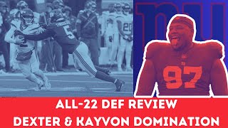 All22 DEF Dexter Lawrence puts an alltime great game on tape Kayvon not too far behind [upl. by Elraet]