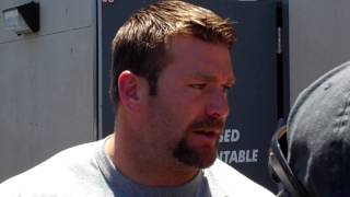 Justin Smith interview Aldon Smith walks by [upl. by Mayda]