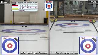 WalczakAugustyniak vs FellmanKovalchuk  Draw 3  Curling Stadium Alberta Curling Series Doubles [upl. by Ydnirb]